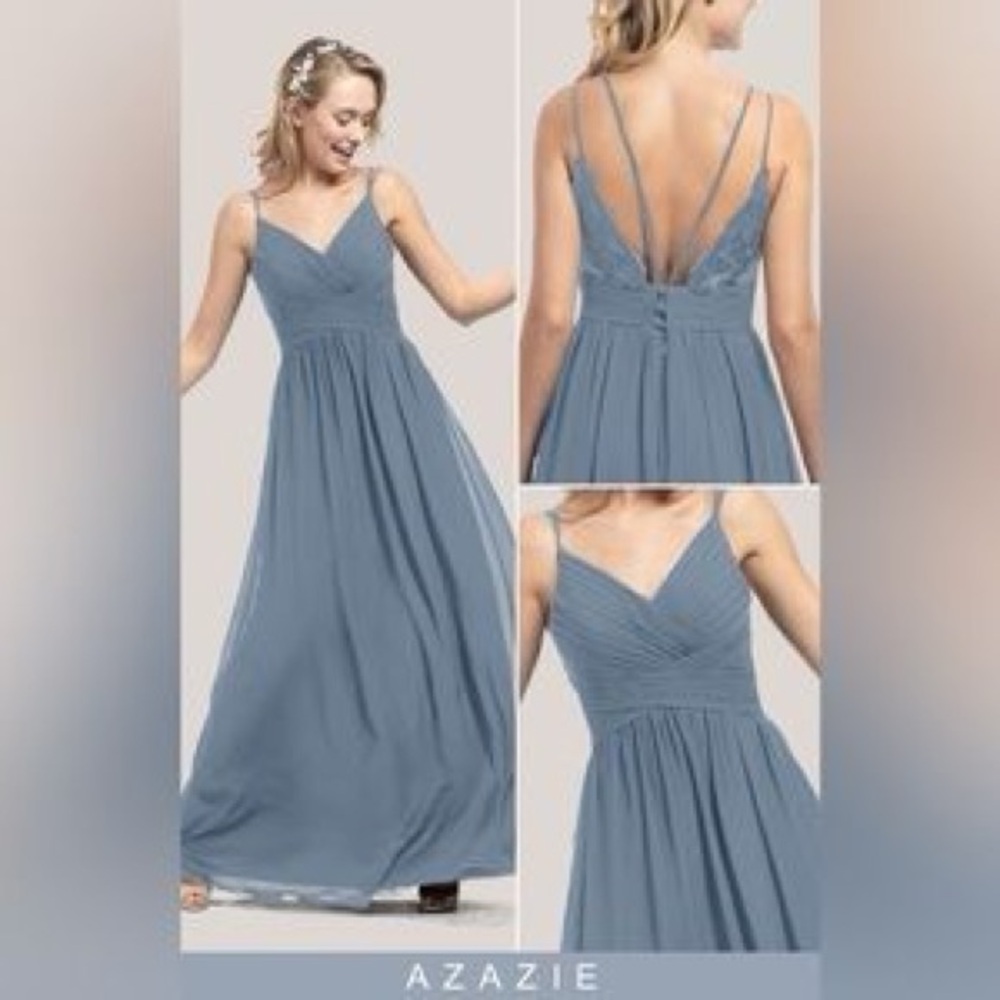 Azazie Blake Elegant Evening Gown or Bridesmaid Dress in Taupe